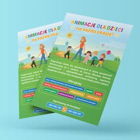 Projekt graficzny ulotki animacji dla dzieci