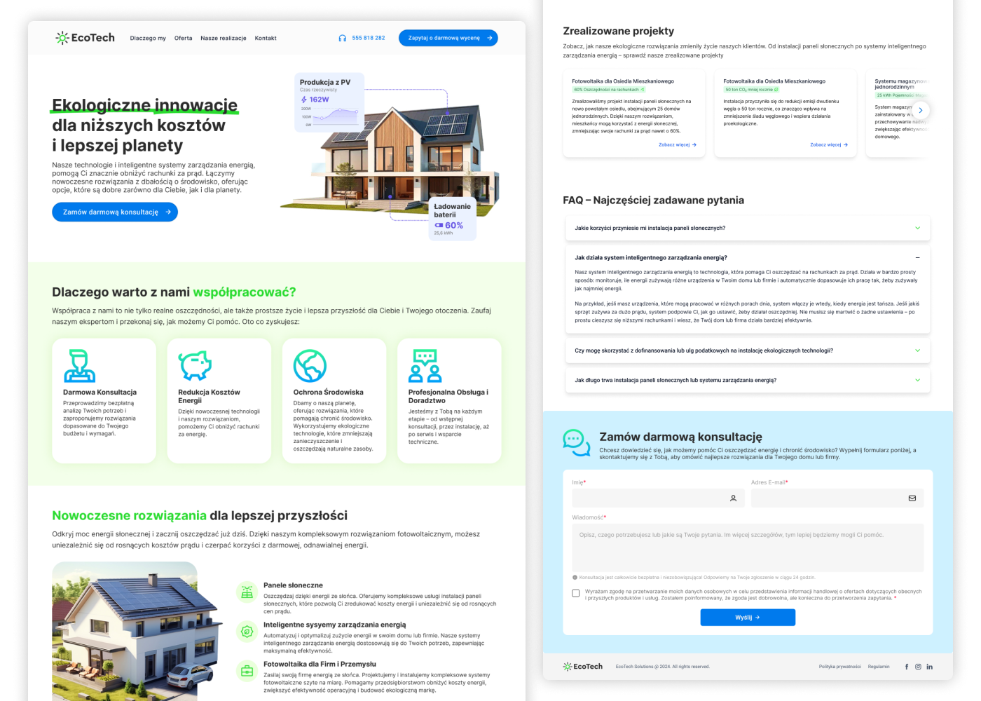 Grafika projektu strony internetowej OZE